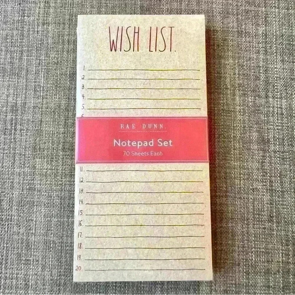 NEW SET of 2 Rae Dunn Holiday Notepads One WISHLIST pad & One GROCERY list pad - Picture 1 of 9